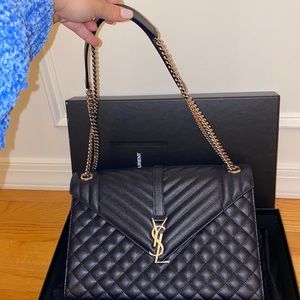 YSL Navy Handbag